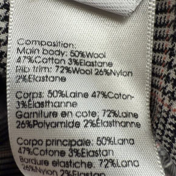 3.1 Phillip Lim Houndstooth Plaid Jogger Pants 8 Gray Black Stretch Wool Blend - Picture 15 of 16